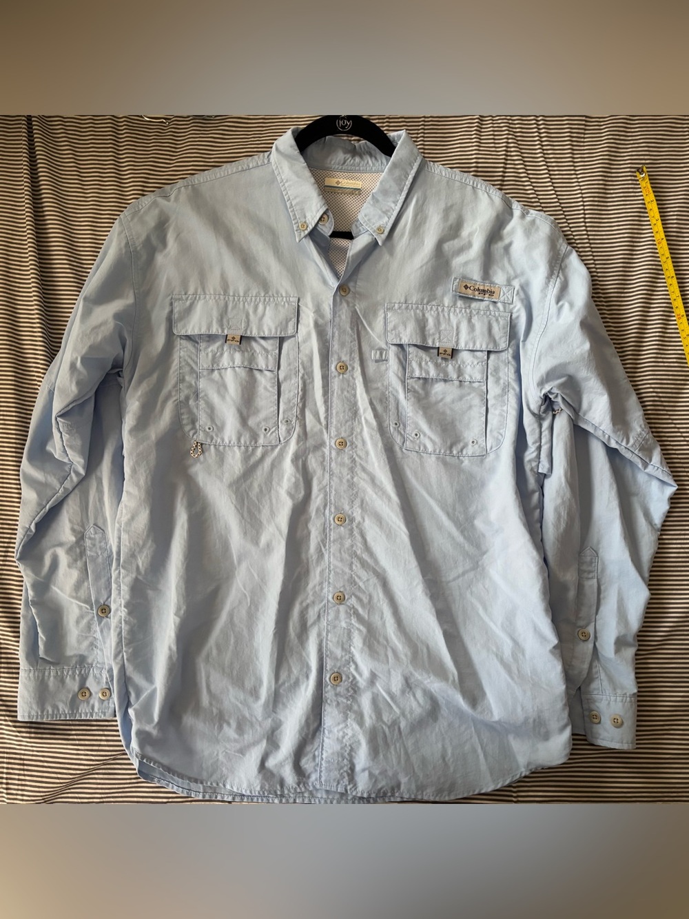 Columbia Light Blue Men's PFG Casual Button-Down Shirt
